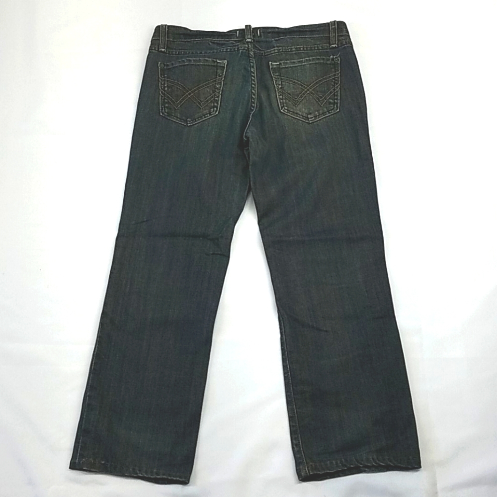 VIGOSS ORIGINAL DENIM BOOTCUT, DISTROYED, DISTRESSED WOMEN'S DARK JEANS 11x26